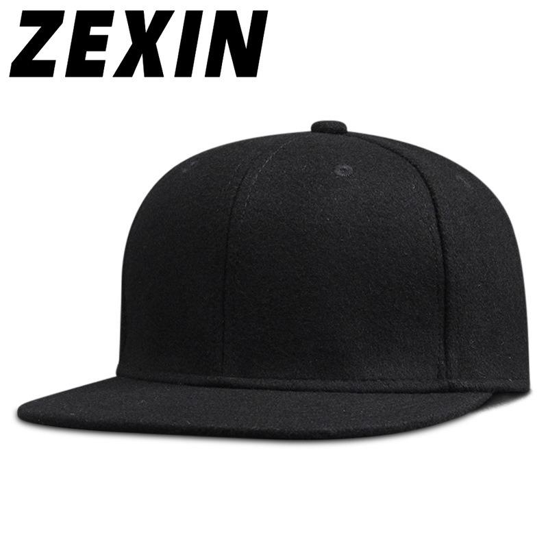 ZEXIN Herfst en winter Outdoor Hiphop Cap Europa en de Verenigde Staten Flat Edge Street Dance Cap Mannen en Vrouwen Verdikte Flat Cap Baseball Cap 56-60cm