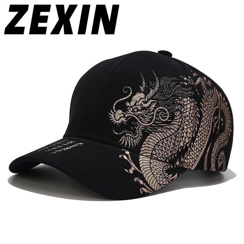 ZEXIN Fenglong Patroon Kraan Borduren Baseball Cap Outdoor Vrije tijd Eend Tong Cap Mode Zonnebrandcrème Zonnehoed 55-59cm