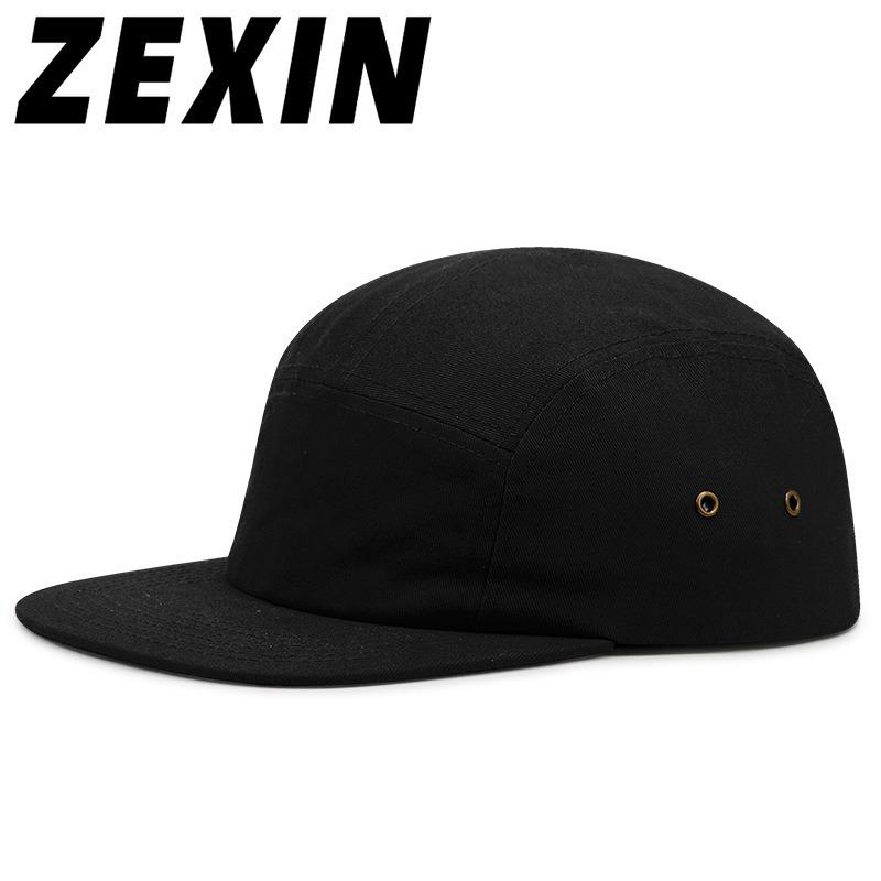 ZEXIN Effen kleur korte rand hoed katoen zachte top baseball cap platte rand hoed hiphop straatdans hoed meloenhuid cap 56-59CM rood