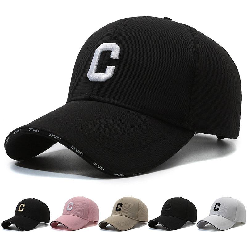 Fashion human Fashion hat men and women new breathable Korean tide outdoor baseball cap letters embroidery big C sun-shading staircase cloth duck tongue cap