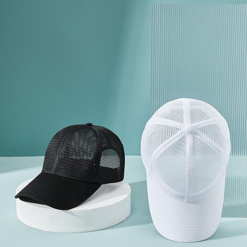 Fashion human Summer round top new sun-shading sunscreen baseball cap men and women outdoor sports leisure warp knitting duck tongue cap zwart