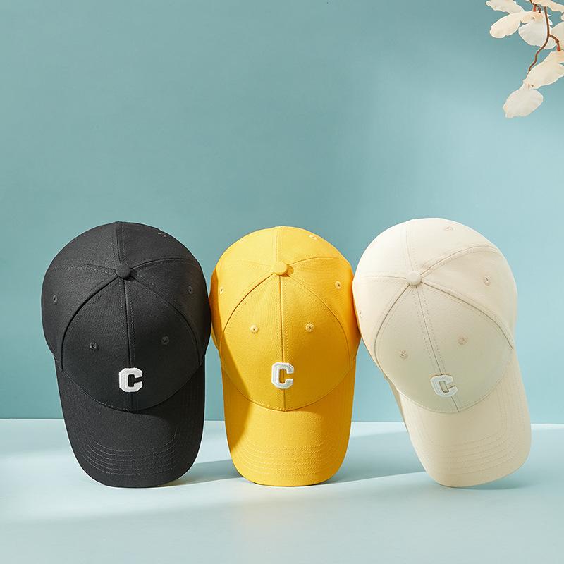 Fashion human Fashionable cotton letter C embroidered baseball cap men and women outdoor leisure versatile duck tongue cap cap M(56-59CM) rood