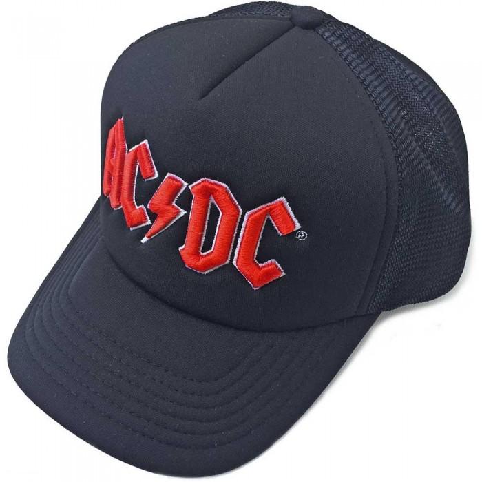 AC/DC Unisex-baseballpet met mesh-achterkant, uniseks logo voor volwassenen One Size rood/zwart