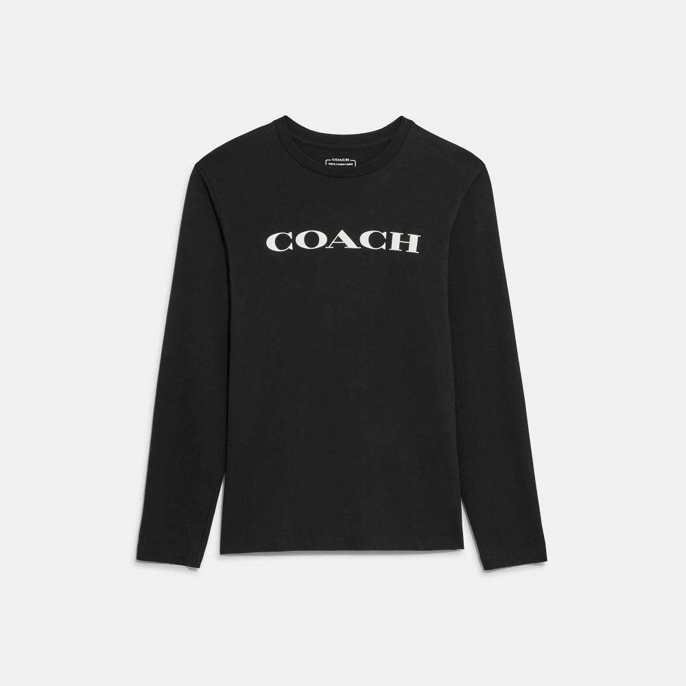 Coach Essential Long Sleeve T Shirt In Organic Cotton black XXLarge