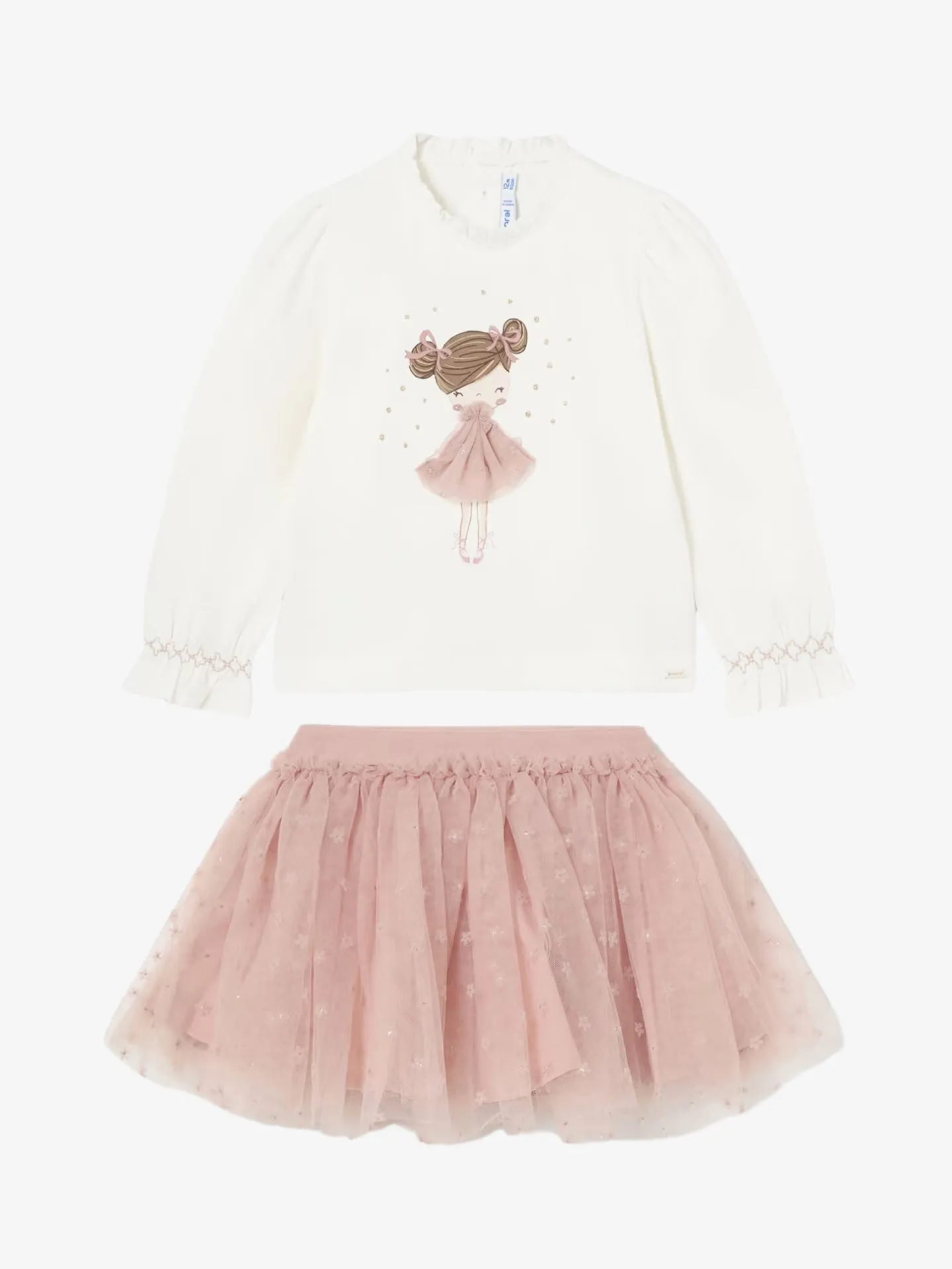 Mayoral Meisjes set rok tulle natural blush