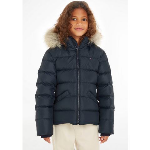 Tommy Hilfiger Gewatteerde jas ESSENTIAL DOWN FUR HOOD JACKET met imitatiebont bij de capuchon