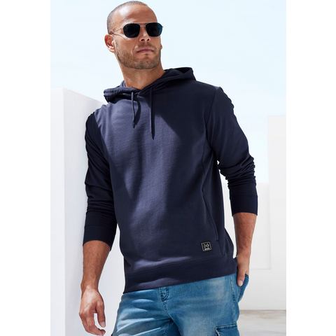 John Devin Hoodie Langarm, sweatshirt met ronde hals en capuchon, katoenmix