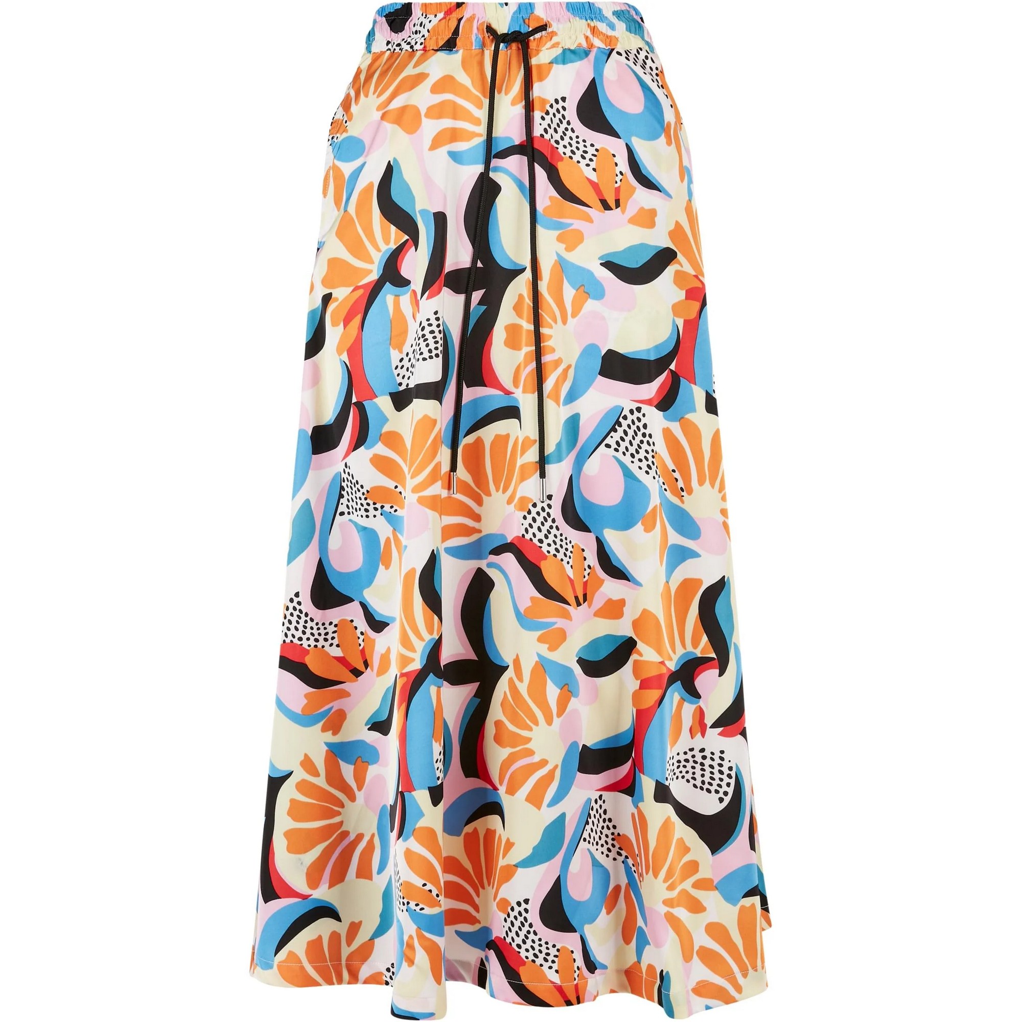 Urban Classics Dames satijnen midi rok met all-over print