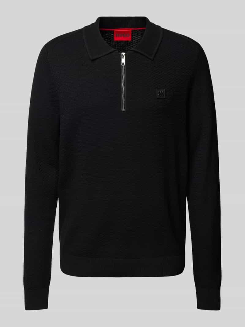 HUGO Regular fit poloshirt met structuurmotief, model 'Sastoon'