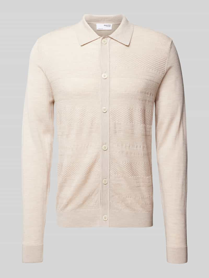 Selected Homme Cardigan met platte kraag, model 'TRAY'