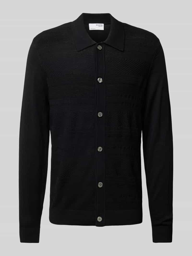 Selected Homme Cardigan met platte kraag, model 'TRAY'