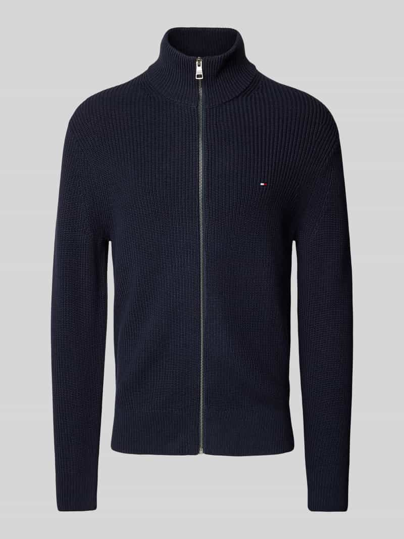 Tommy Hilfiger Gebreid jack met geribde opstaande kraag