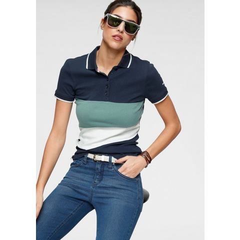 KangaROOS Poloshirt Korte mouwen, figuurvolgende snit, colourblocking-look, polokraag