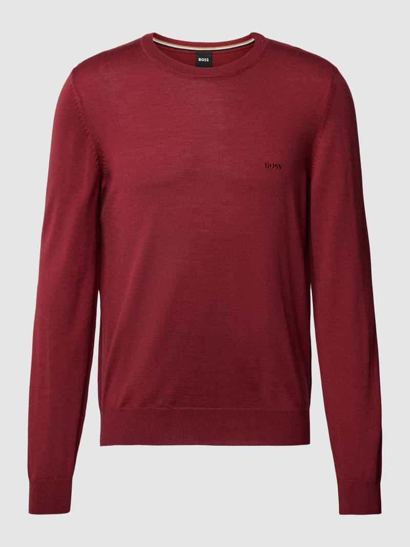 Boss Gebreide pullover met labelstitching, model 'Botto'