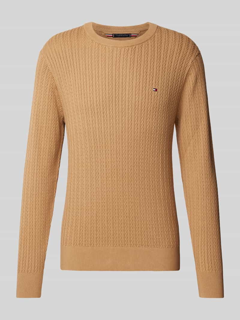 Tommy Hilfiger Slim fit gebreide pullover met visgraatstructuur