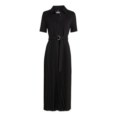 Tommy Hilfiger Polojurk VISC MIX PLEATED POLO DRESS SS