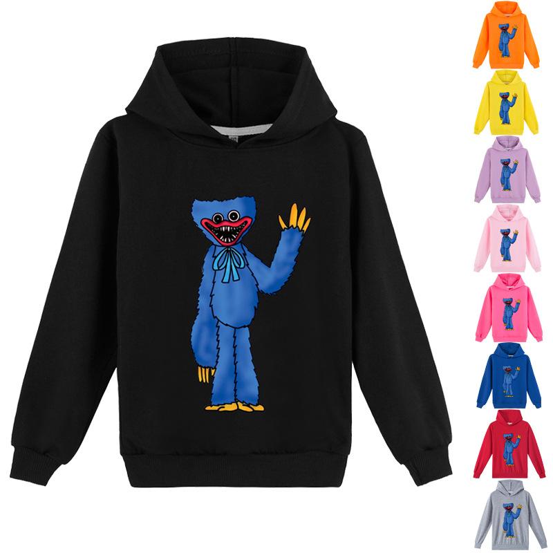 Colour Time 3D-hoodie voor kinderen Huggy Wuggy trui Poppy Playtime kindertrui 160cm geel