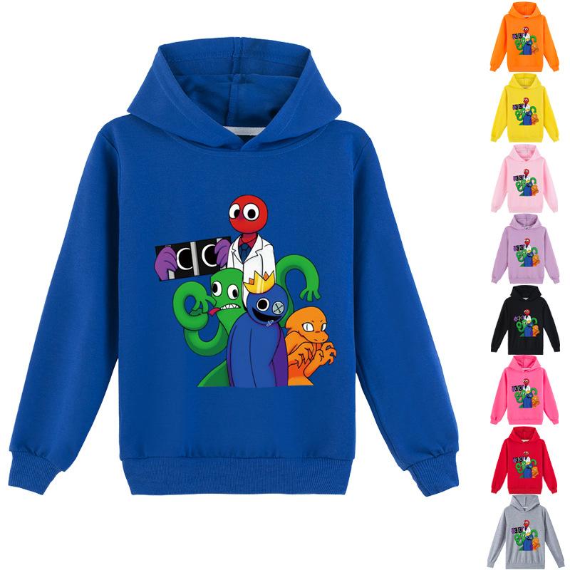 NEXT Urpretty7 Manga Grafische Regenboog Vrienden Hoodie Kinderen Capuchon Lange Mouwen Jassen Peuter Tiener Kinderen Jongens Meisjes Cartoon Sweatshirt Casual Tops Uitloper 100cm grijs