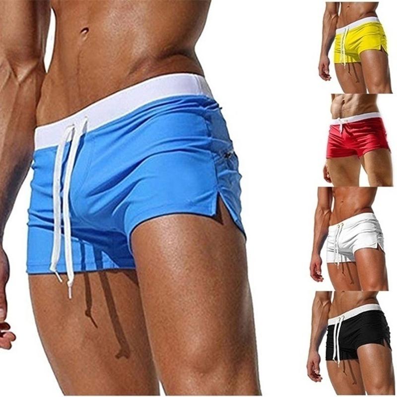 Smart Good Heren badmode zwembroek sportkleding sexy korte strandbroek mode S geel