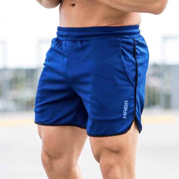 RR58LQ Mannen Fitness Bodybuilding Shorts Man Zomer Sportscholen Workout Mannelijke Ademend Mesh Sneldrogende Sportkleding Jogger Strand Korte Broek L zwart