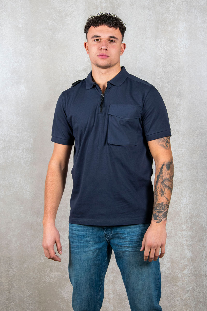 Ma.strum Ss cargo pocket zip polo