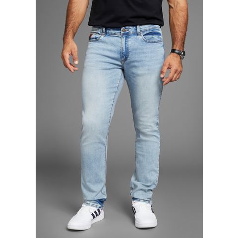 Bruno Banani Straight jeans Hutch rechte pasvorm, met destroyed-effecten, lage taillehoogte