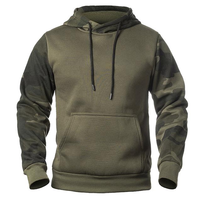 GS Herfst Heren Militaire Camouflage Fleece Hoodies Leger Tactische Mannelijke Winter Camo Hip Hop Pullover Hoody Sweatshirt Losse Kleding S legergroene kleur