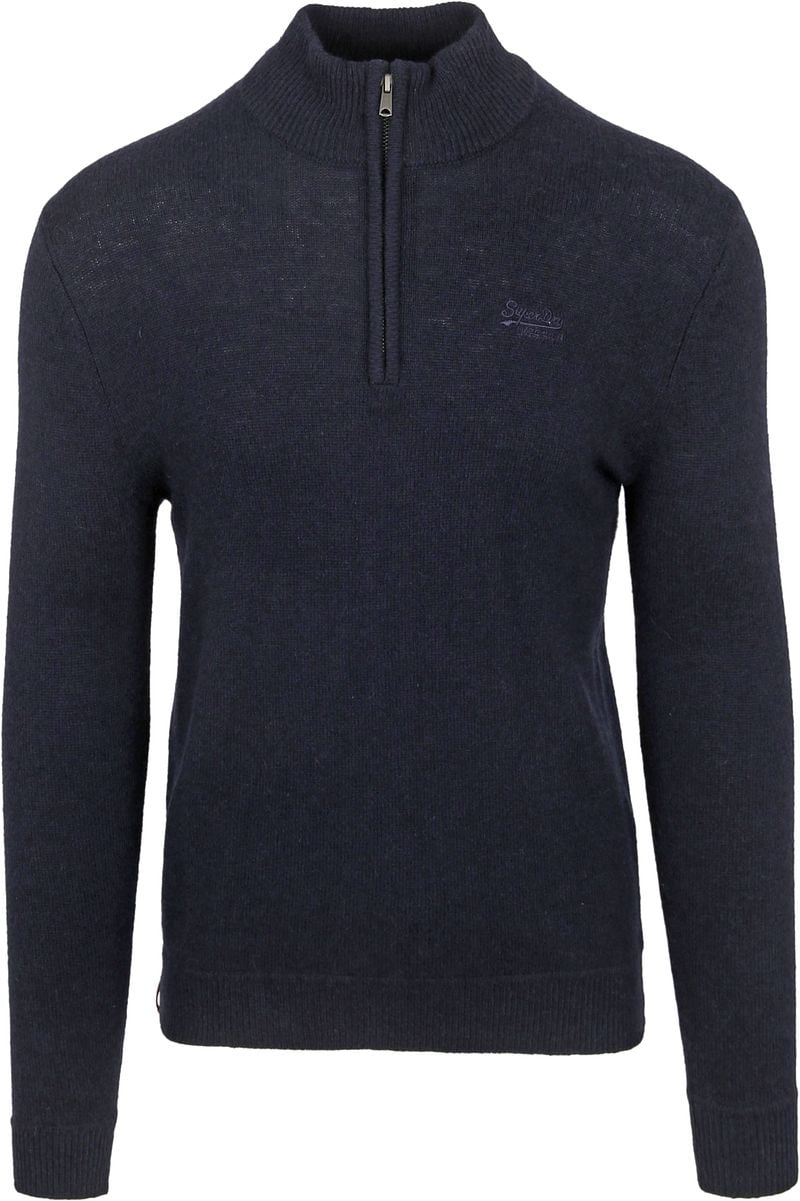 Superdry Henley Essential Half Zip Navy