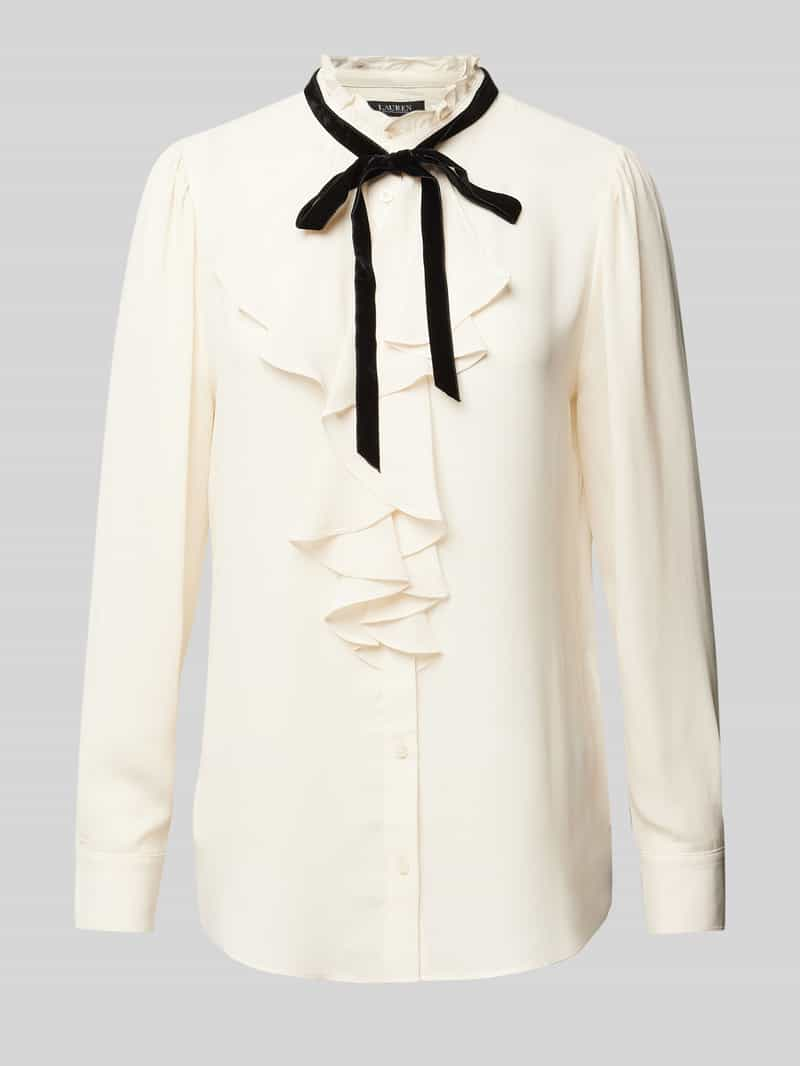 Lauren Ralph Lauren Regular fit blouse met volants, model 'FRAZINE'