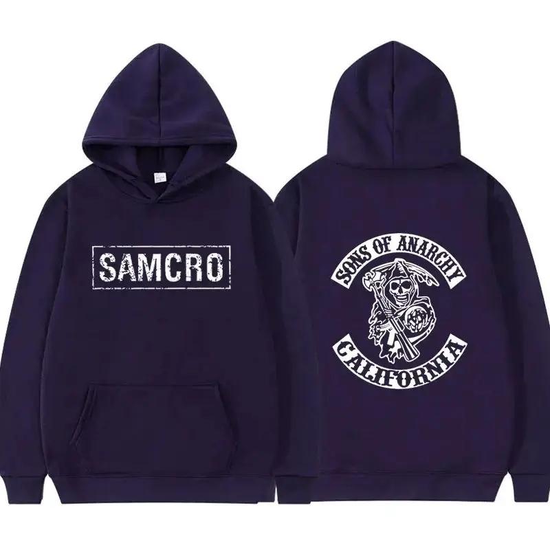 Limuyang Sons of Anarchy SAMCRO Dubbelzijdig Print Streetwear Mannen Womnen Harajuku Brand Design Hoodie Heren Oversized Hoodies Sweatshirt S zwart