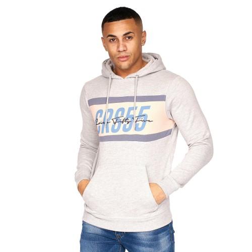 Crosshatch Gramply-hoodie voor heren S lichtgrijze kleur