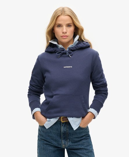 Superdry Vrouwen Effen Hoodie Blauw