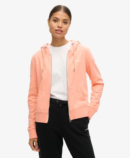 Superdry Vrouwen Effen Hoodie met Rits Cream