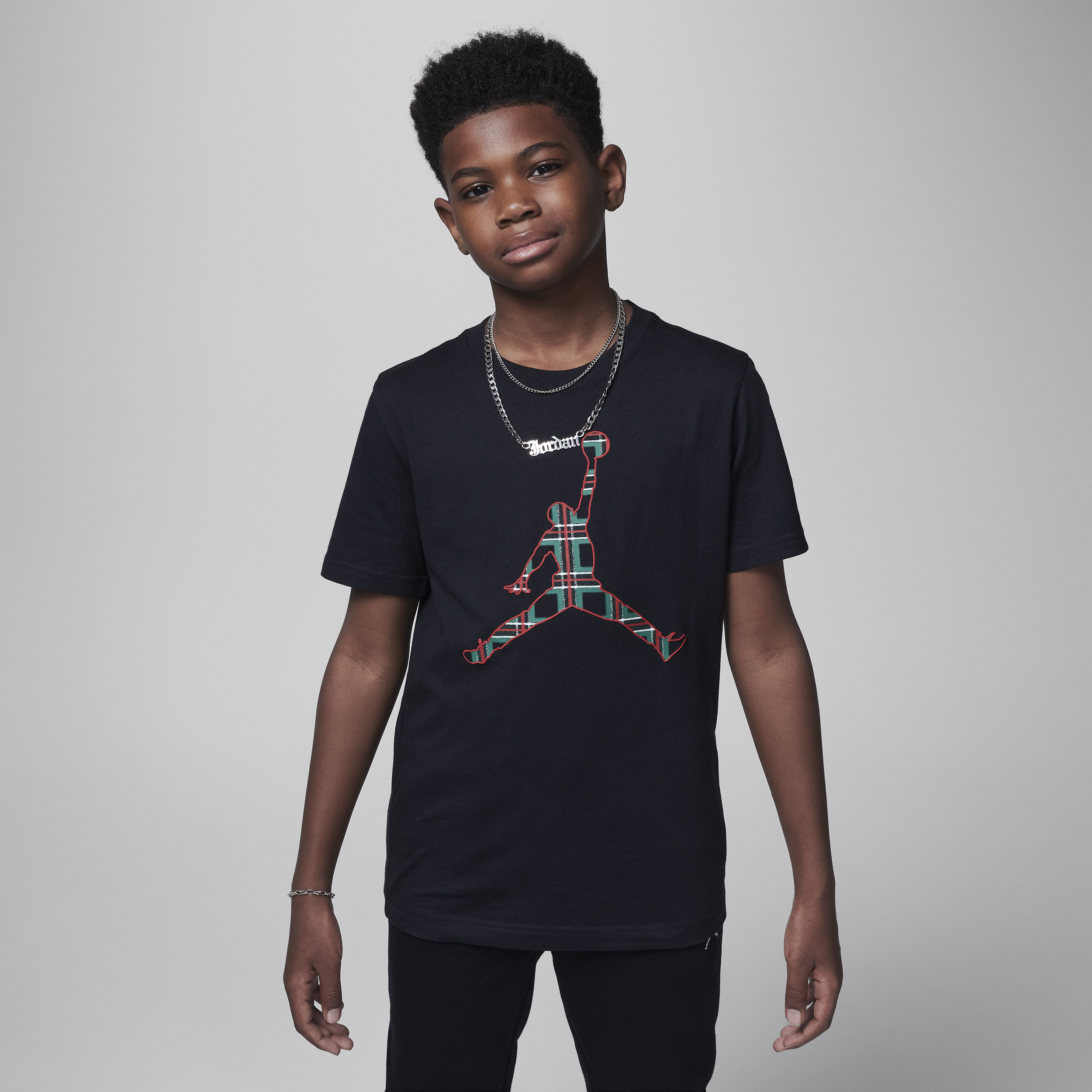 Jordan Jumpman T-shirt met ruit voor kids - Zwart