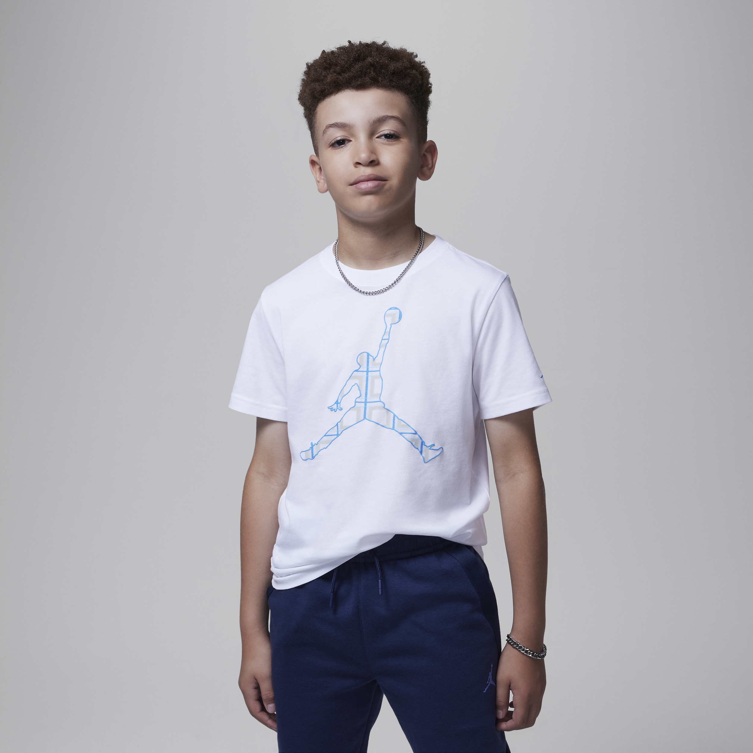 Jordan Jumpman T-shirt met ruit voor kids - Wit