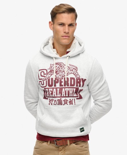 Superdry Mannen Classic Athletic Hoodie Lichtgrijs