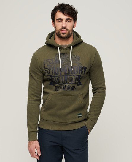 Superdry Mannen Classic Athletic Hoodie Groen