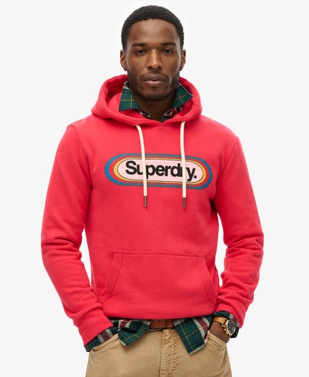 Superdry Mannen Vintage Trade Tab Hoodie Rood