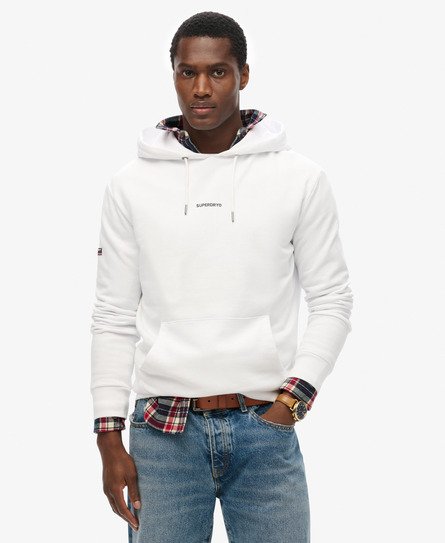 Superdry Mannen Effen Hoodie Wit