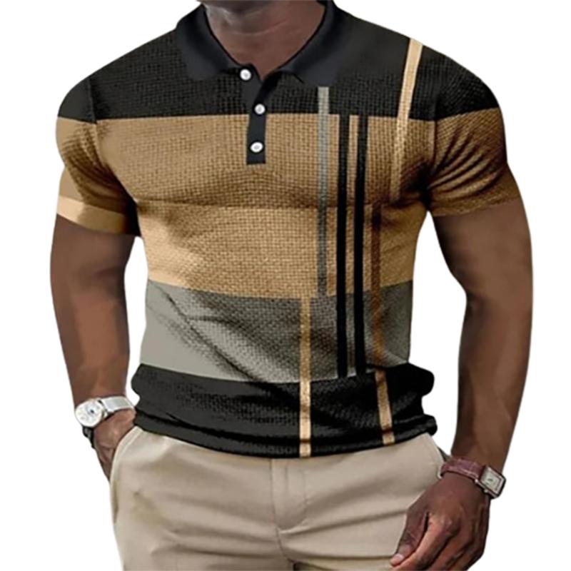 Haojun Zomer herenmode en casual poloshirt met korte mouwen S