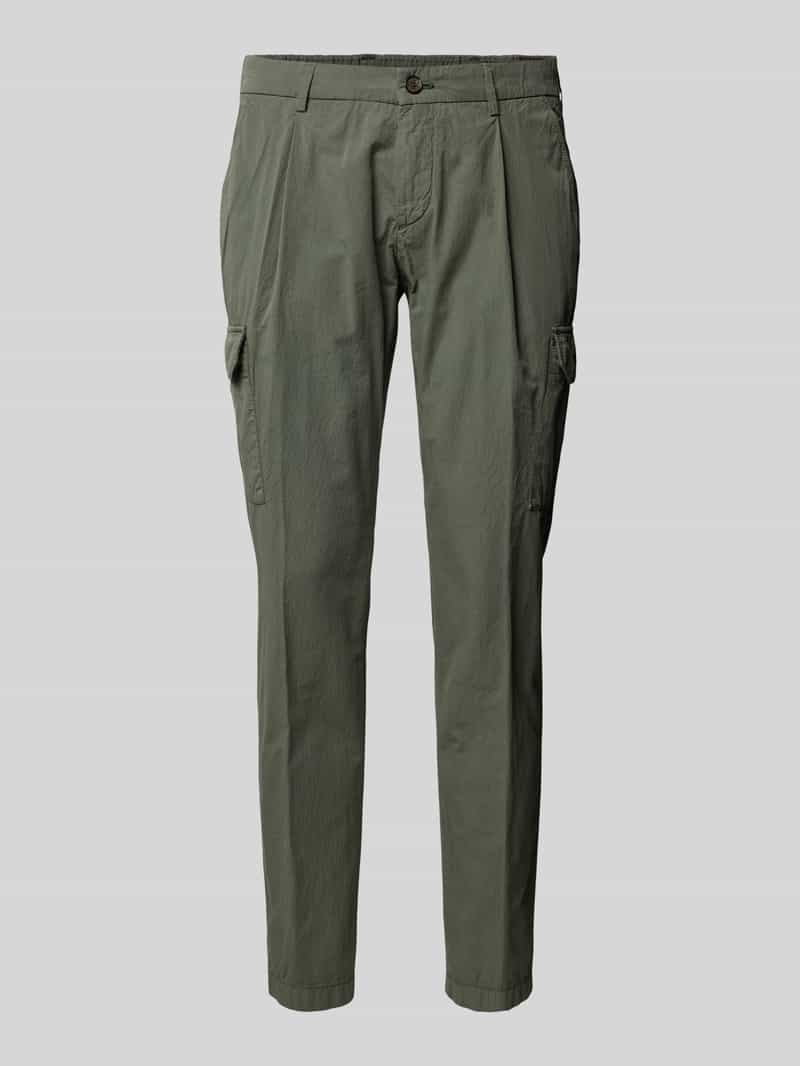 G1920 Tapered fit cargobroek met bandplooien, model 'TRAIANO'