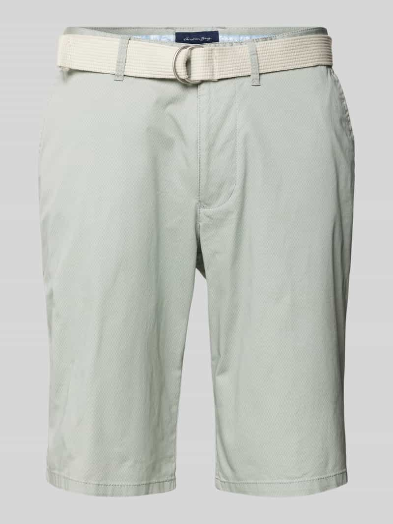 Christian Berg Men Korte slim fit chino met riem