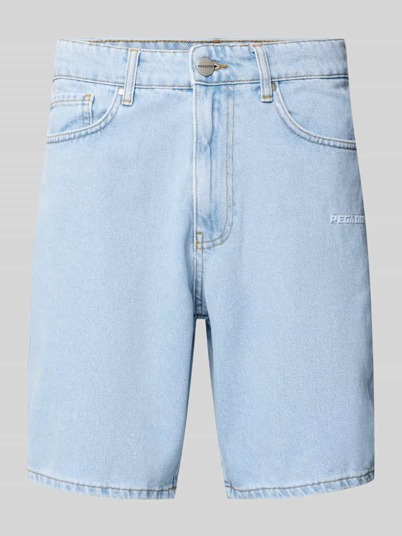 Pegador Straight leg korte jeans met labelstitching, model 'EARL'