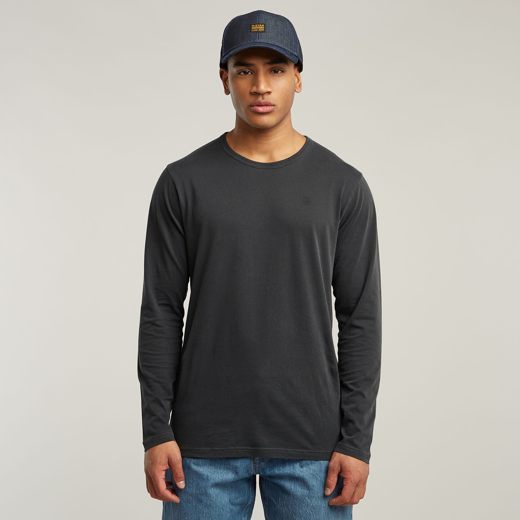 G-Star RAW Garment Dyed Chest Logo T-Shirt - Zwart - Heren