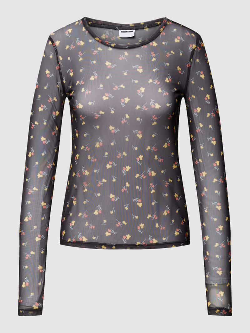 Noisy May Shirt met lange mouwen en all-over motief, model 'JUDITH'