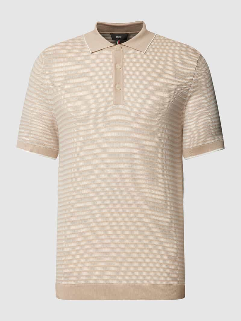 CINQUE Slim fit poloshirt met streepmotief, model 'Flavius'