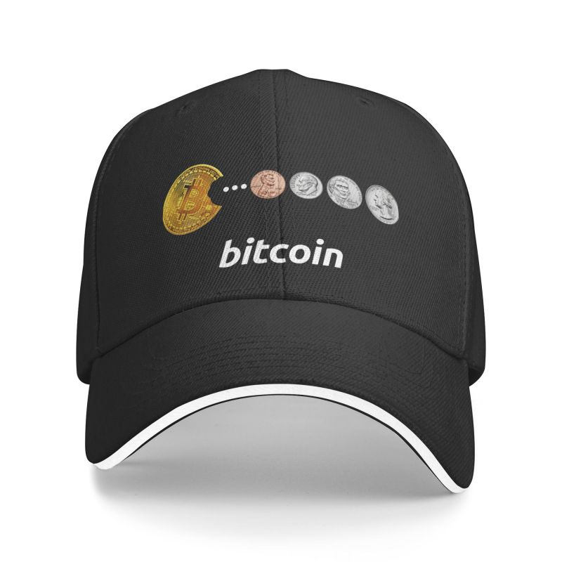 91530102MAC2AA7079 Klassieke Bitcoin Snacks Baseball Cap Dames Unisex Op maat verstelbaar Unisex BTC Crypto Coins Dad Hat Outdoor Baseball Cap