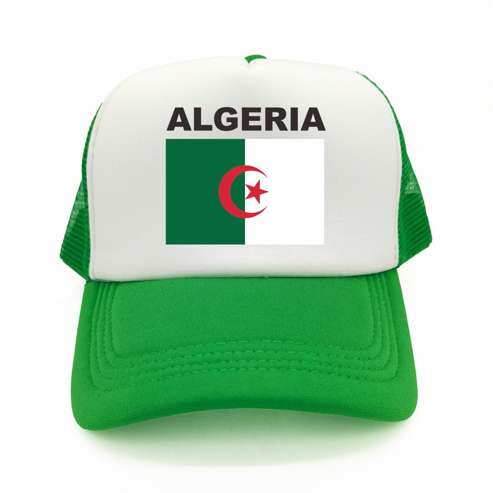 91530102MAC1XWP06K Cool Algerije Trucker Cap Unisex Algerije Vlag Hoed Baseball Cap Unisex Mesh Net Caps