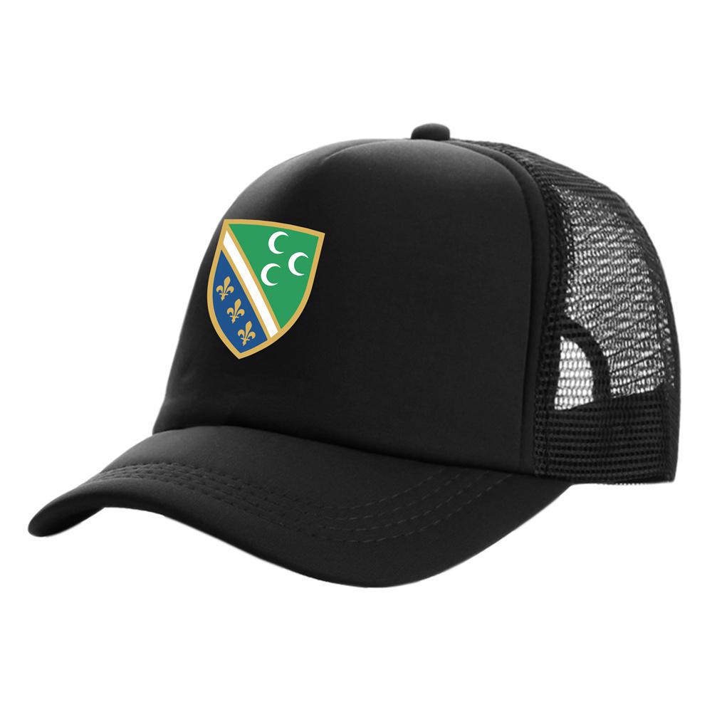 91530102MAC1XWP06K Bosnische nationale vlag in Sandzak Trucker Cap Zomer Unisex Cool Bosnië Baseball Caps Unisex Mesh Net Hoeden