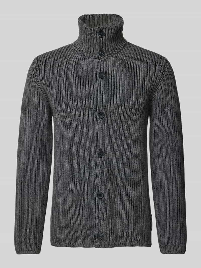 Marc O'Polo Strickjacke Heavy Gauge Wool Blend Anthrazit